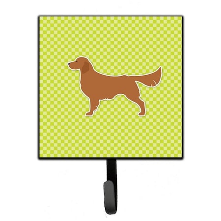 Carolines Treasures Golden Retriever Checkerboard Green Leash or Key Holder BB3804SH4